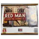 (D) Vintage Red Man Chewing Tobacco Poster 2000