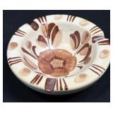 (H) Vintage Hand Painted Stoneware Ashtray 4.25"