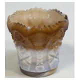 (H) Vintage Imperial Glass Daisy & Button Caramel
