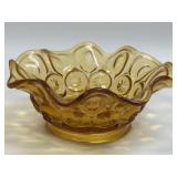 (A) Vintage LE Smith Amber Depression Glass Moon