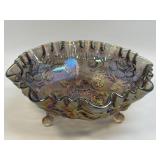 (A) Vintage Imperial Glass Cabbage Rose Amethyst