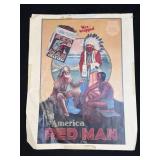 (D) Red Man "First In America" Tobacco Ad Paper