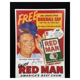 (D) Vintage Red Man Chewing Tobacco Ad Poster