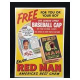 (D) Vintage Red Man Chewing Tobacco Ad Poster