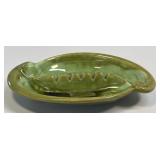 (H) Vintage California Pottery Green Drip Ashtray