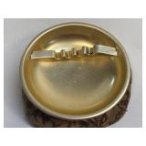 (H) Vintage Bean Bag Ashtray With Gold Metal