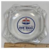 (A) VINTAGE STANDARD OIL GLASS ASHTRAY DON WARD