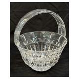 (A) Vintage Block Lead Crystal Tulip Handled