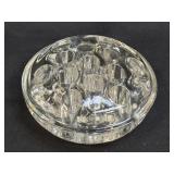 (A) Vintage Floral Frog Clear Glass 13 Holes 4.5"