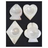 (H) RARE VINTAGE SET OF 4 MARBLE JADE STONE