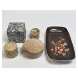 (D) Assorted Stone and Ceramic Trinket Boxes and