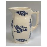 (H) Vintage Antique Buttermilk Cream Pitcher Blue