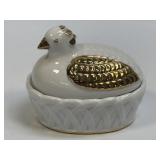 (D) Vintage Enesco Japan 18k Gold Trim Bird and