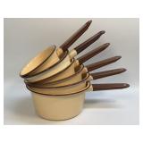 (D) Vintage  Enamelware Cream with Brown Trim &