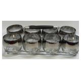 (D) Cocktail Glasses Roly Poly Silver Band Low
