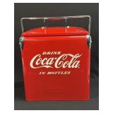 (D) Coca-Cola 14Qt Vintage Metal Cooler Red Ice