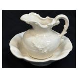(D) McCoy USA Pottery Pitcher Wash Basin Bowl