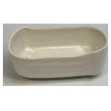 (D) Ceramic White Planter 7.5" Long
