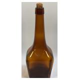 (D) Vintage Amber Liquor Bottle 11"