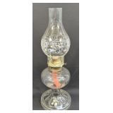 (D) Vintage Eagle Glass Kerosene Oil Lamp Fluted