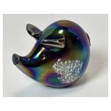 PENCO GLASS IRIDESCENT PIG FIGURINE/PAPERWEIGHT