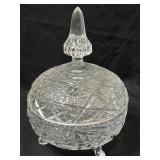 Vintage Heavy Cut Crystal Clear Bowl Candy