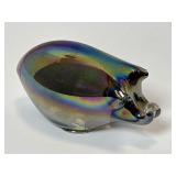 Carnival Iridescent Blown Pig Paperweight 4'-Ears