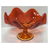Vintage Mid Century Viking Glass Persimmon Orange