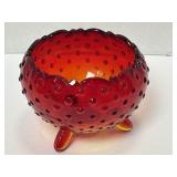 Vintage LE Smith Amberina Round Glass Dish