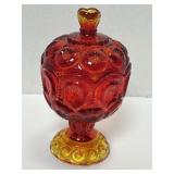 Vintage L.E. Moon & Stars Amberina 8' Candy