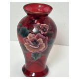Beautiful 9' Vintage Hand Painted Roses Ruby Red