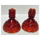 2 LE Smith Moon And Stars Amberina Glass Single