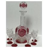 Ruby Imperial Crystal Valentine Glass Decanter