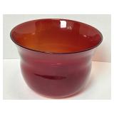Vintage Art Glass Hand Blown Red Vase 10' x 6