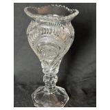 RARE U.S. US GLASS EAPG SLEWED HORSESHOE VASE,