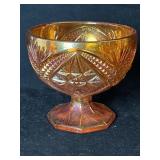 Vintage Imperial Carnival Glass Orange Candy Dish