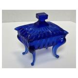 Indiana Glass Trinket Box Cobalt Blue 5' x 5'