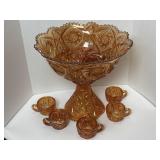 Imperial Carnival Marigold Punch Bowl & 10 Cups