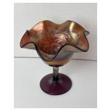 Fenton? Carnival Glass Amethyst Ruffled Edge