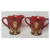 Mosser Glass Inverted Thistle Creamer & Sugar 4'