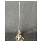 Vintage Hand Blown Clear Glass Bell with Painted