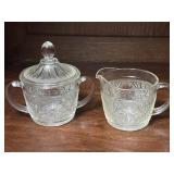 Tiara Sandwich Glass Creamer & Sugar