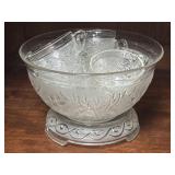 Anchor Hocking Glass Punch Bowl Set Sandwich