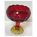 Heritage Amberina Moon & Stars Compote 7'