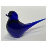 Vintage 5'  Art Glass blue bird MCM long tail