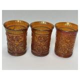 3 Vintage Imperial Marigold Carnival Glass LUSTRE