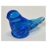 Vintage Leo Ward Blue Bird of Happiness Art Glass