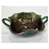 ANTIQUE FENTON IRIDESCENT COBALT BLUE STRAWBERRY