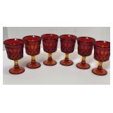 6 Amberina Noritake Perspective Ruby Red Wine