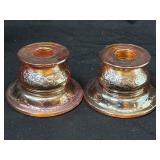 Vintage Federal Marigold Iridescent Candle Stick